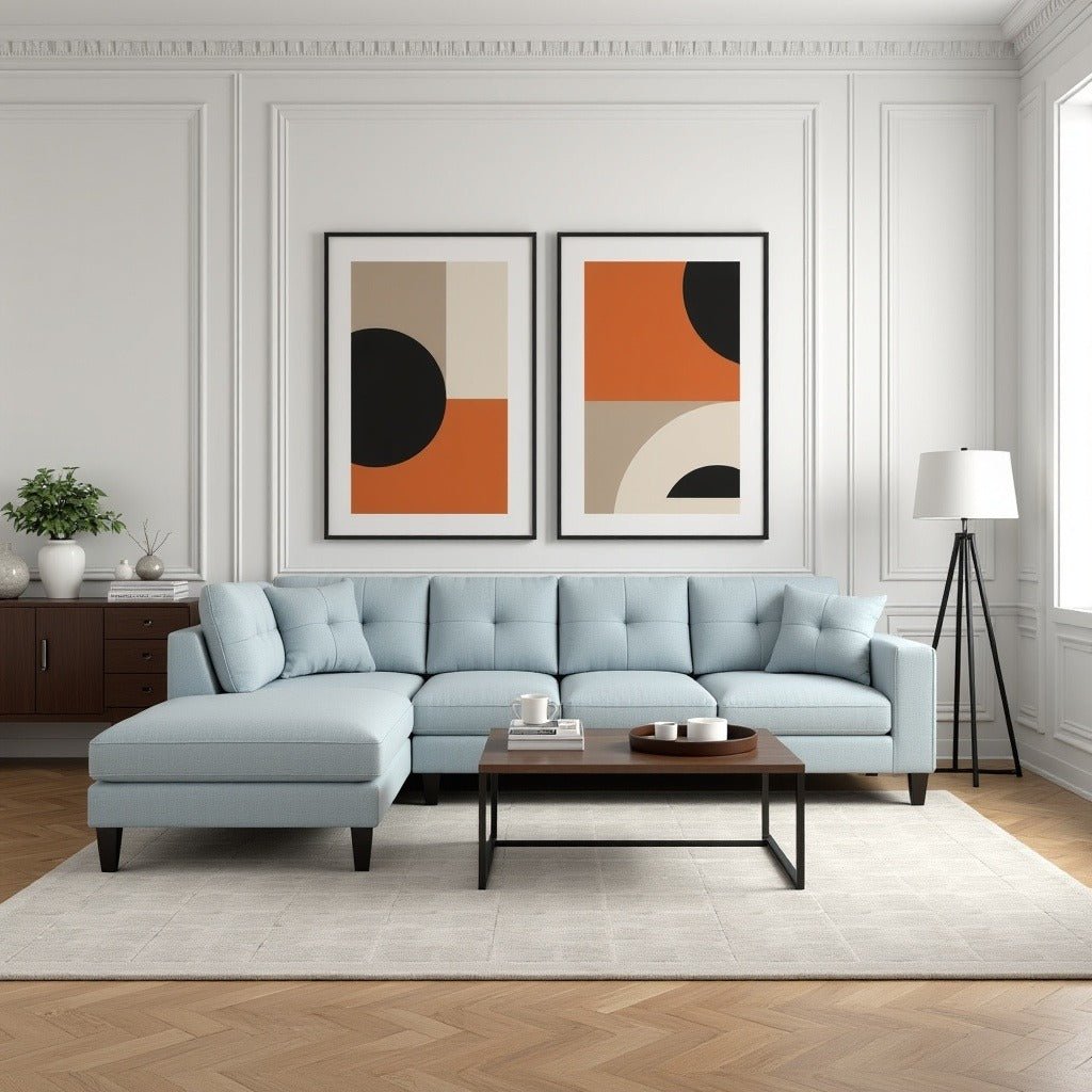 Stardust 5 Seater Fabric L Shape Sofa - Torque India